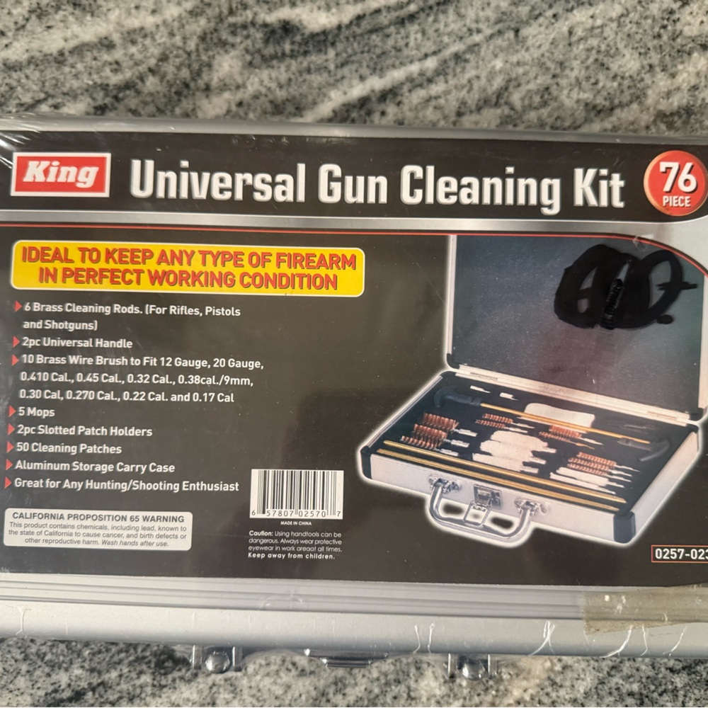 King 76-PC Universal Gun Cleaning Kit w/ Aluminum Case 0257-023 Brand NEW